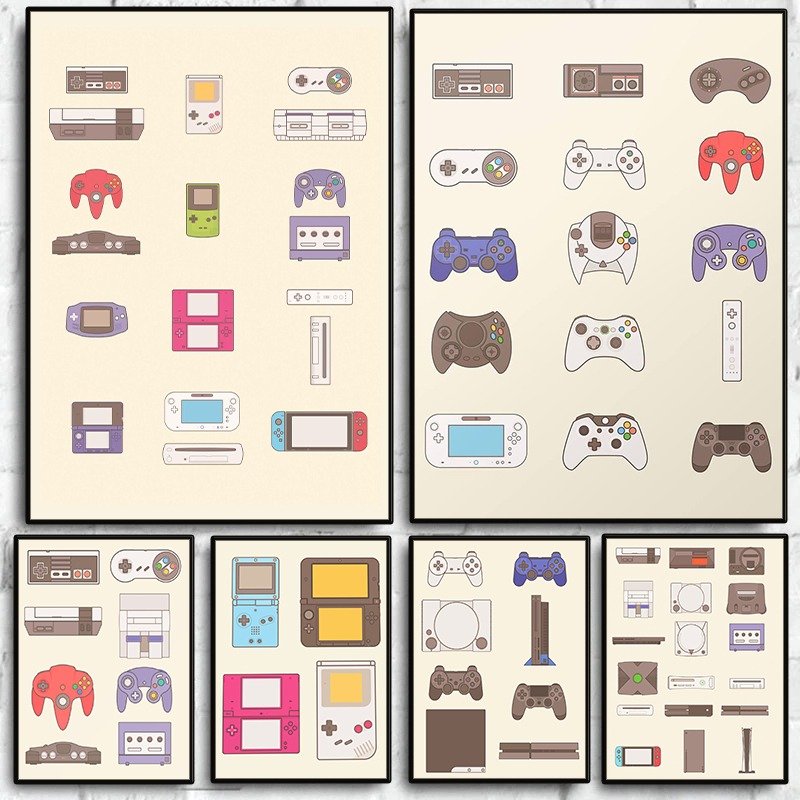 Gaming Console Video - Pôster de Evolução de Videogames Portáteis